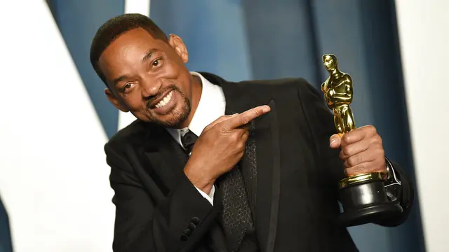 Will Smith dalam Piala Oscar 2022. (Evan Agostini/Invision/AP)