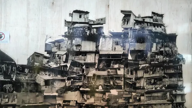 Pemukiman kumuh yang menjadi insprasi karya seni berjudul 'Di Balik Kampung Itu' di Jakarta Architecture Festival 2023