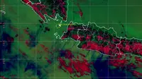 Sebaran abu vulkanik Anak Krakatau berubah arah. (Liputan6.com/Istimewa).