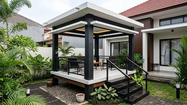 7 Model Gazebo Minimalis Terbaru 2026, Estetik dan Hemat Biaya untuk Lahan Sempit