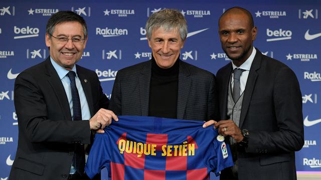 FOTO: Dosa-dosa Josep Maria Bartomeu sebelum Terkuaknya Skandal Barcagate di Barcelona - Josep Maria Bartomeu, Quique Setien; Eric Abidal