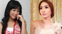 Wajah Bunga Zainal berubah jadi semakin tirus. (sumber foto: Twitter dan Instagram Bunga Zainal)