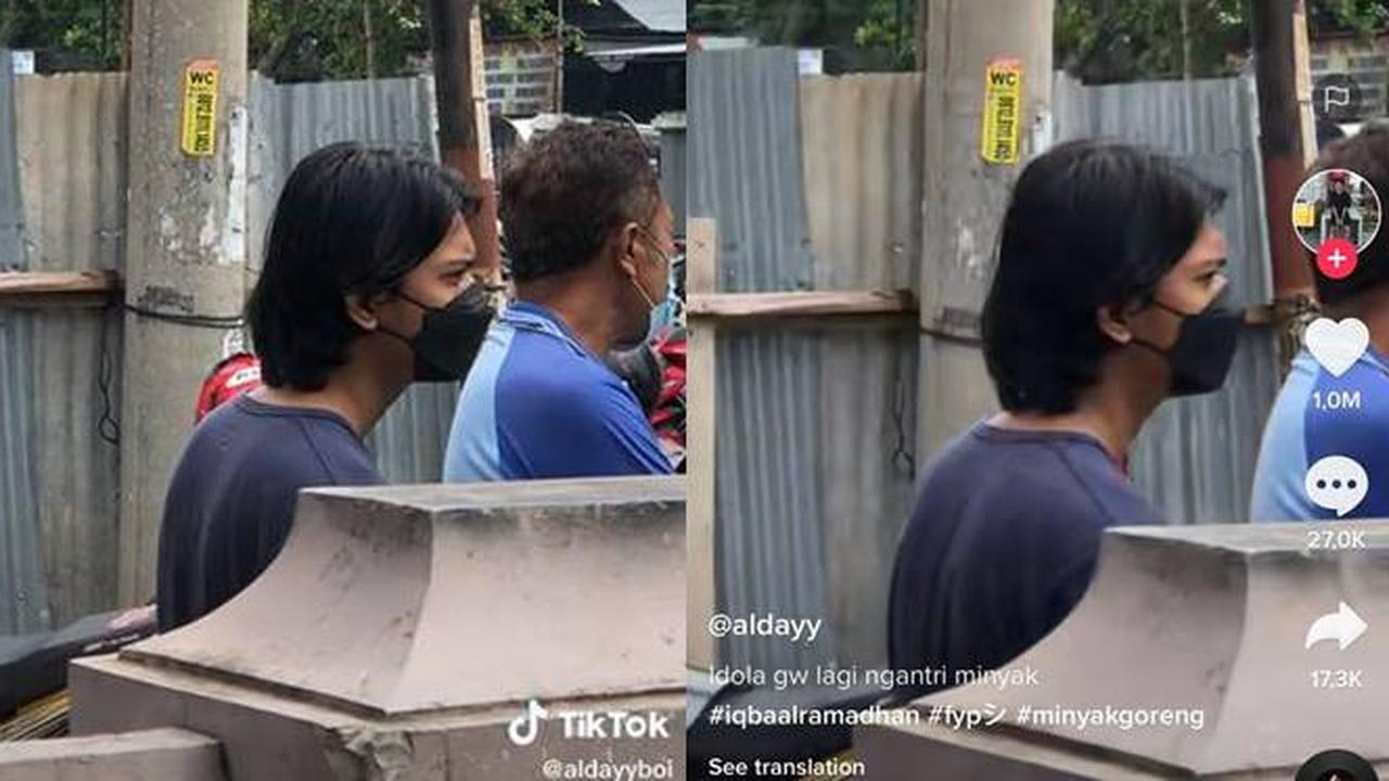 Antre Beli Minyak, Pria Goreng, Pria Diduga Mirip Iqbaal Ramadhan Ini Viral
