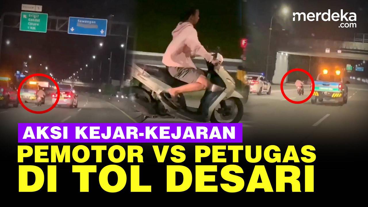 VIDEO: Pemuda Nekat Geber Motor Matic Masuk Tol, Kecoh Petugas dan Polisi