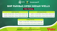 Link Live Streaming WTA 1000 BNP Paribas Open di Vidio Pekan Ini. 9Sumber : dok. vidio.com)