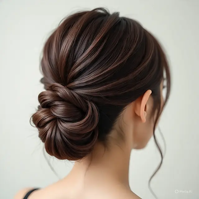 Twisted Low Bun (Cepol Putar Rendah)