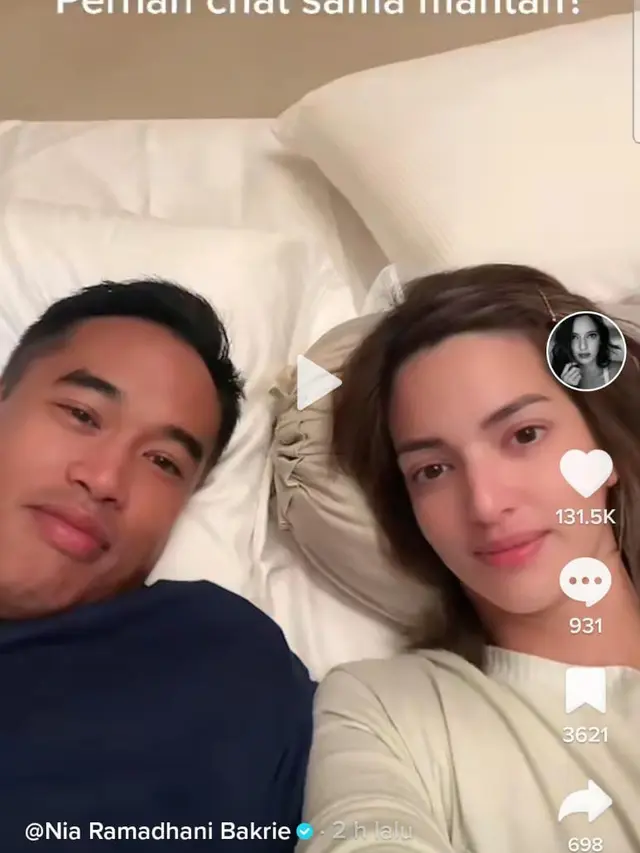 Nia Ramadhani dan Ardi Bakrie membuat konten pernah-enggak pernah. (via Tiktok @nia.ramadhani.bakrie)