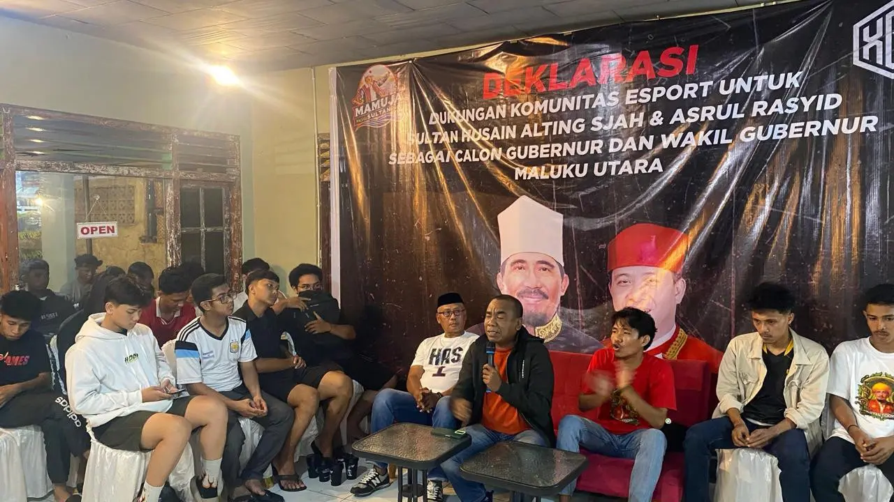 Komunitas E-Sports di Maluku Utara (Malut) mendeklarasikan dukungan kepada pasangan calon Gubernur dan Wakil Gubernur Malut nomor urut 1, Sultan Husain Alting Sjah dan Asrul Rasyid Ichsan (Istimewa)
