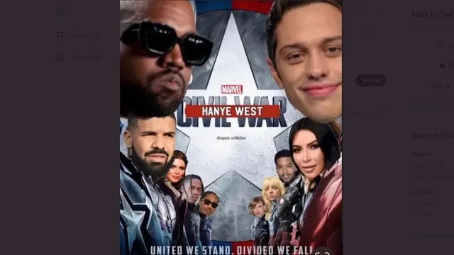 Poster "Civil War" ala Kanye West yang sudah dihapus dari Instagramnya.