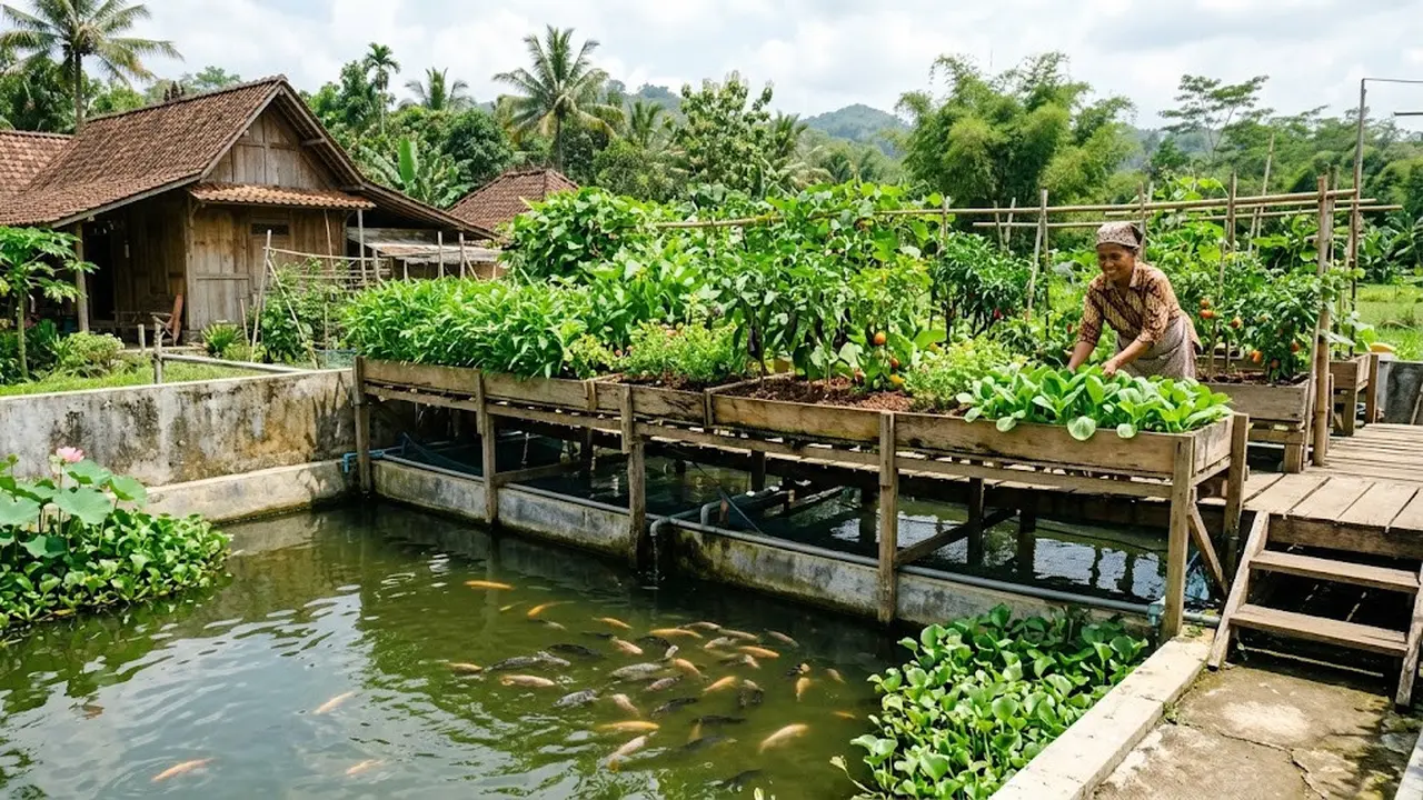 Cara Membuat Kebun Sayur di Atas Kolam Ikan