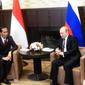 Presiden Jokowi menggelar pertemuan terbatas dengan Presiden Rusia Vladimir Putin. (Liputan6.com/Silvanus Alvin)