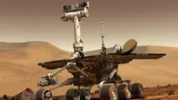 Ilustrasi Mars Exploration Rover milik NASA di permukaan Planet Mars. (Wikimedia Commons)
