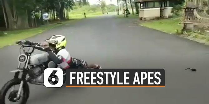 VIDEO: Apes, Berniat Freestyle Menggunakan Motor Akhirnya Bikin Ngilu