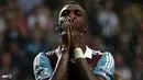 Ekspresi Modibo Maiga pada pertandingan Liga Inggris antara Newcastle United melawan West Ham United di Stadion St. James' Park , Newcastle Sabtu 24 Agustus 2013. (AFP/Ian Macnicol)