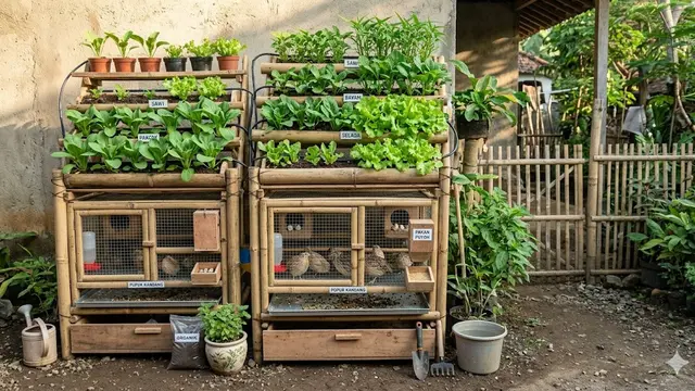 Kombinasi Kebun dan Ternak di Lahan 1x1 Meter