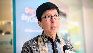 Managing Director PT Elang Mahkota Teknologi (Emtek) Tbk, Sutanto Hartono dalam peresmian RS EMC Sentul extension building, Bogor, Sabtu (8/11/20250. Foto: Liputan6.com/Ade Nasihudin.