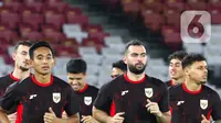 Pelatih Timnas Indonesia, Patrick Kluivert terus mematangkan persiapan sebelum menghadapi Bahrain. (Liputan6.com/Angga Yuniar)