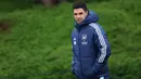 Meski demikian, menghadapi Real Madrid di Santiago Bernabeu akan menjadi pertandingan yang tidak mudah bagi tim racikan pelatih Mikel Arteta. (Adrian Dennis/AFP)