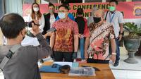 Polres Gorontalo Kota saat melakukan Konprensi Pers terkait curanmor di Kota Gorontalo (Arfandi Ibrahim/Liputan6.com)