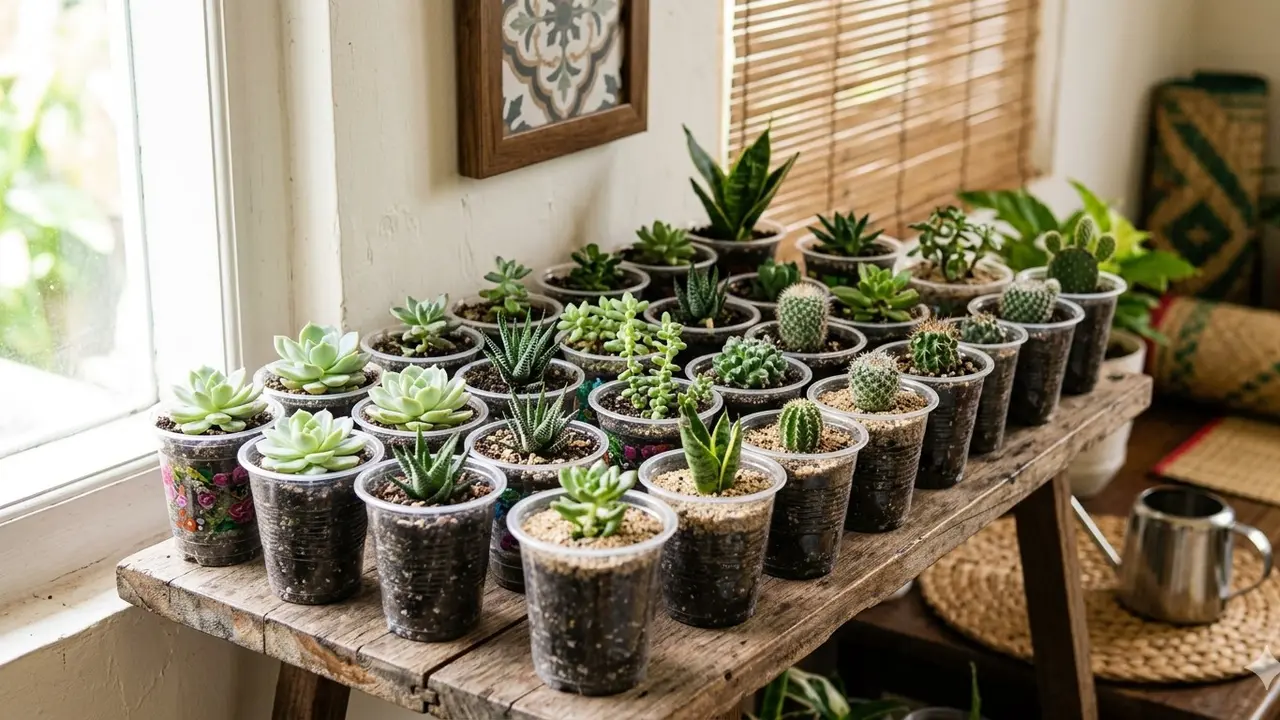Ide Kebun Kecil dari Gelas Plastik Bekas Lebaran (Foto: Gemini AI)