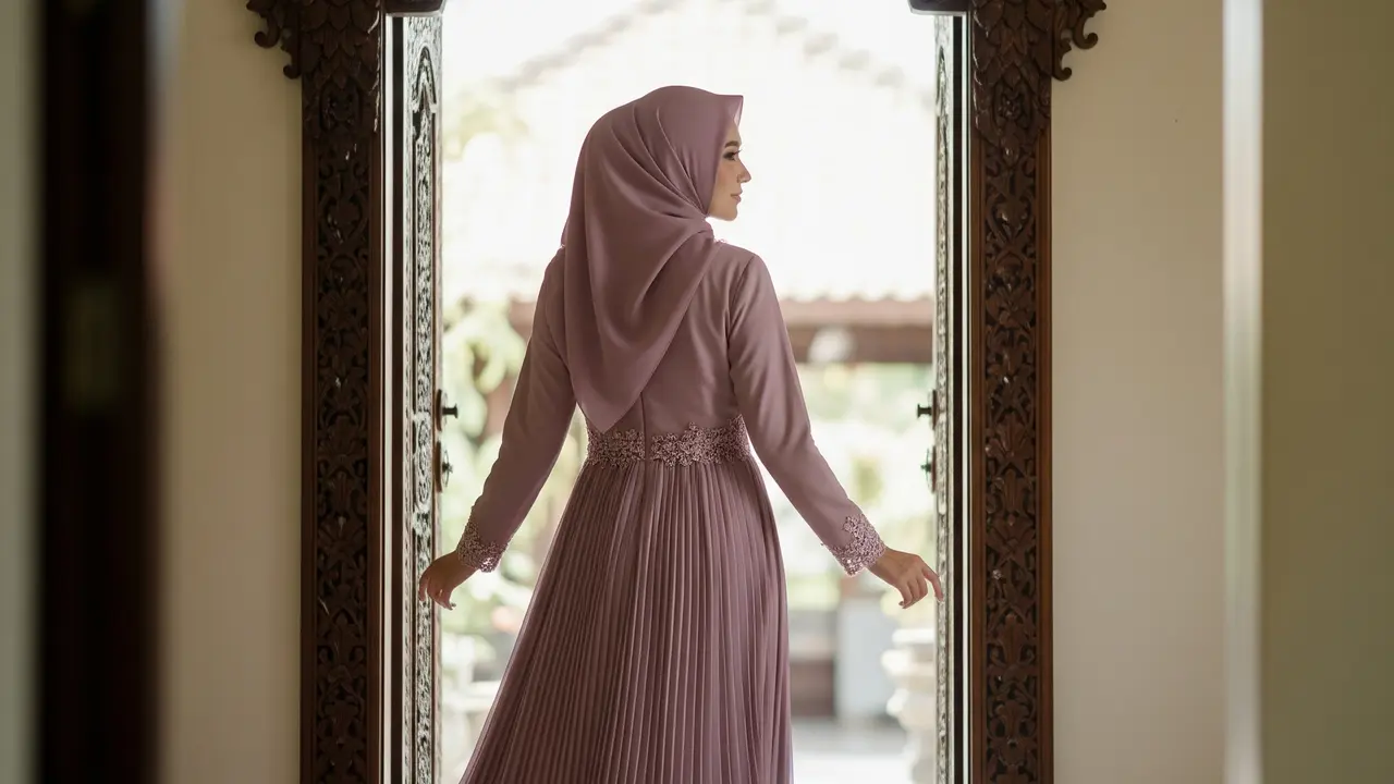 Gamis Batik Brokat 2026 Warna Elegan (Image by Gemini AI)