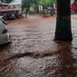 Sejumlah ruas jalan protokol di Tuban banjir. (Adirin/Liputan6.com)