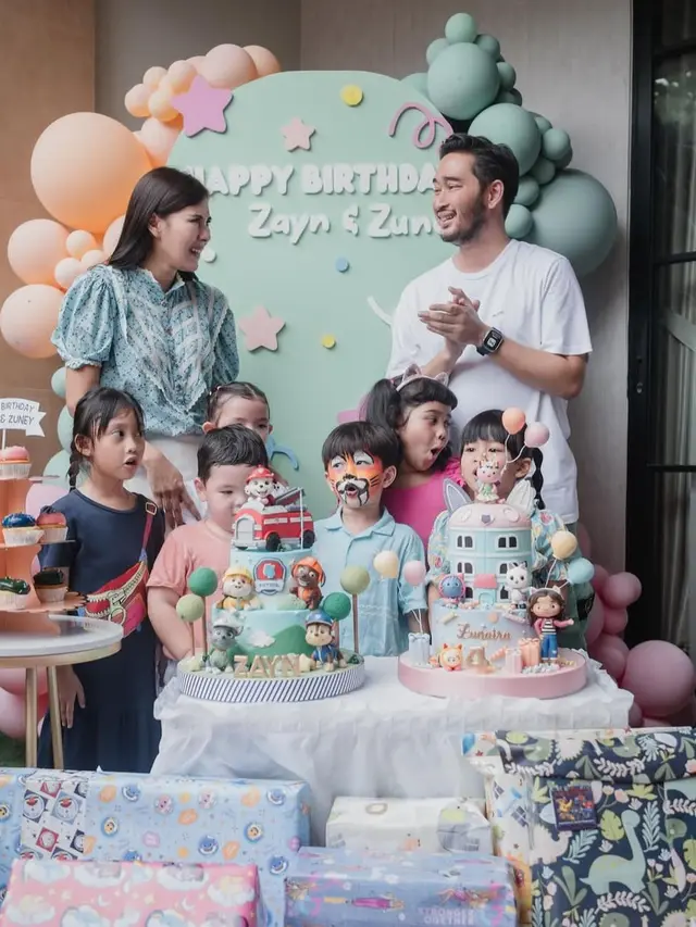 Potret Keseruan Momen Ultah Anak Kembar Syahnaz Sadiqah