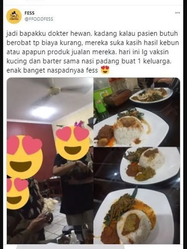 Dokter Hewan Rela Dibayar Pakai Nasi Padang Tuai Banyak Pujian