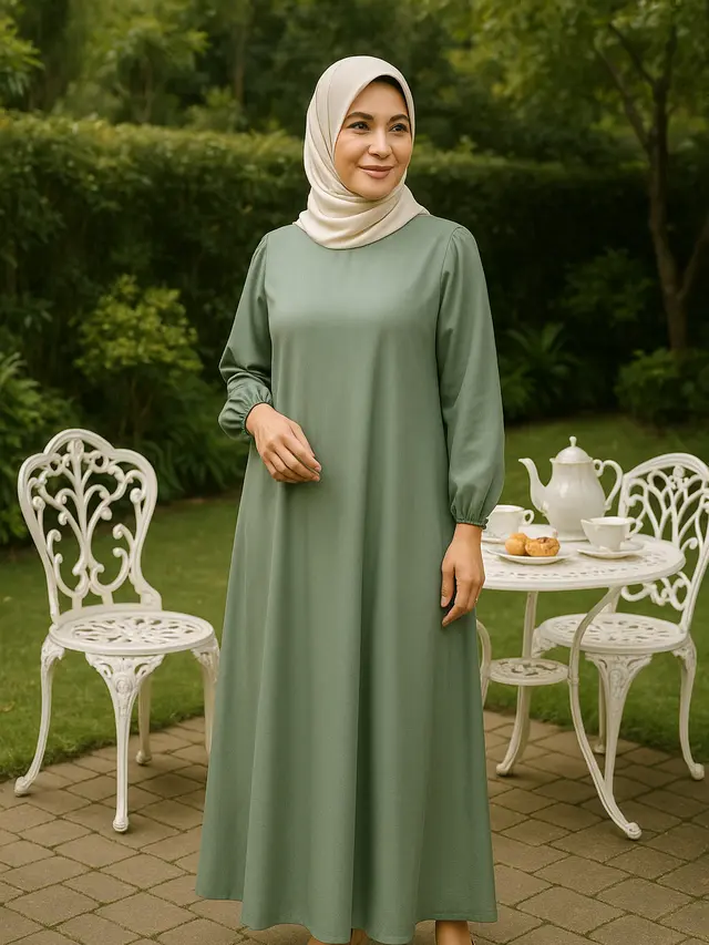 Rekomendasi Gamis Polos Elegan Kekinian untuk Ibu-ibu Usia 40 Tahun ke Atas