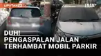 Parkir kendaraan sembarangan kerap dikeluhkan karena menimbulkan kemacetan. Namun parkir mobil sembarangan di Jl Kayumanis Barat, Matraman, Jakarta Timur ini membuat masalah yang lebih besar. Mobil Sigra tersebut menghambat pengaspalan jalan hingga p...