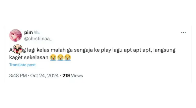 Cuitan bosan dengerin lagu APT ini bikin ngakak