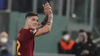 Nicolo Zaniolo menjadi bintang dengan mencetak hat-trick, sementara satu gol sisanya disumbang oleh Tammy Abraham. (AP/Alessandra Tarantino)