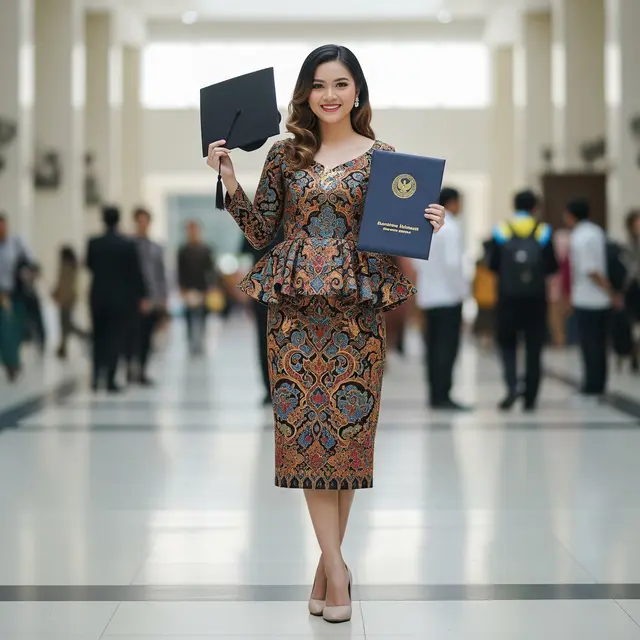 Dress Endek Peplum Chic