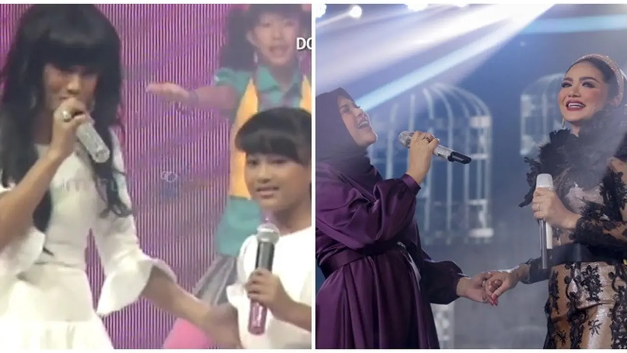 6 Potret Aksi Panggung Krisdayanti dan Aurel Hermansyah Sejak Dulu Hingga Kini