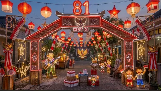 Lampu Hias Agustusan Unik HUT RI 81 (AI Generated)