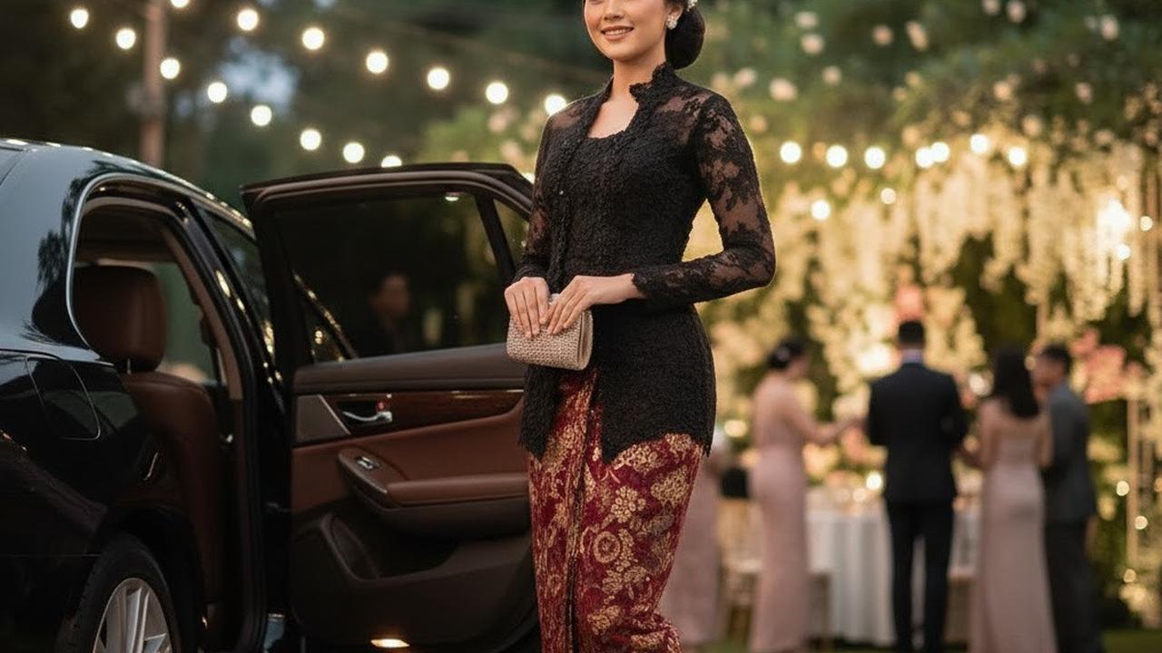 Ilustrasi Atasan Brokat Bawahan Batik