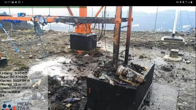 Palapa Ring Timur yang terbakar