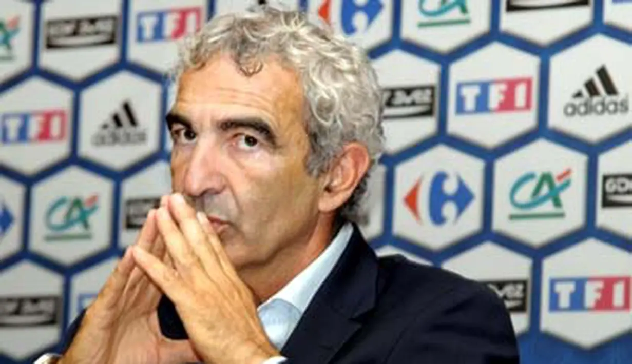 France coach Raymond Domenech looks on during a press conference at the French Football Federation (FFF) headquarters on August 12, 2008, in Paris. AFP PHOTO / ERIC PIERMONT
