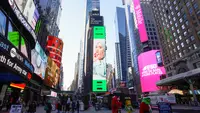 Fatin di Billboard Time Square New York (Istimewa)