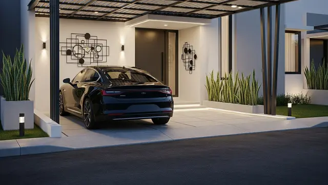 Model Garasi Depan Rumah Minimalis (Image by Gemini AI)