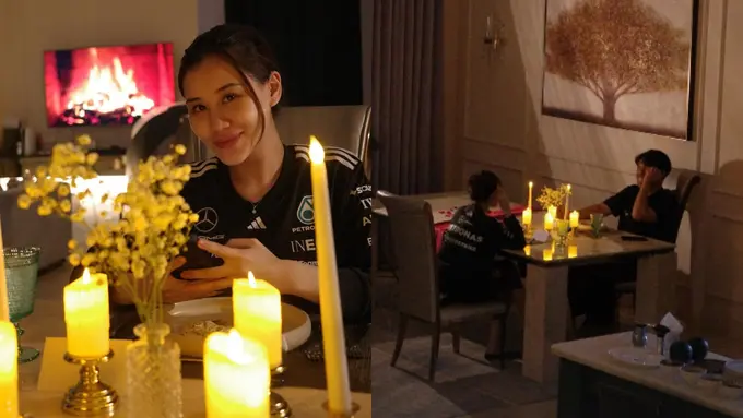 Gaya Kasual Spory Aaliyah Massaid dan Thariq Halilintar Dinner Romantis di Rumah