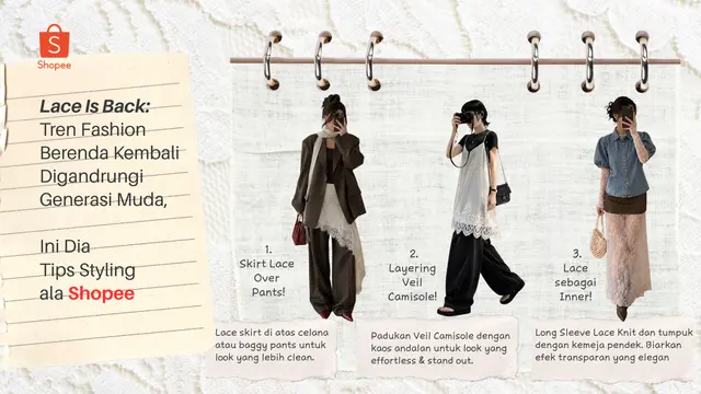 Generasi Muda Lagi Suka Lace! Ini Tips Styling Fashion Berenda yang Kembali Populer di Shopee
