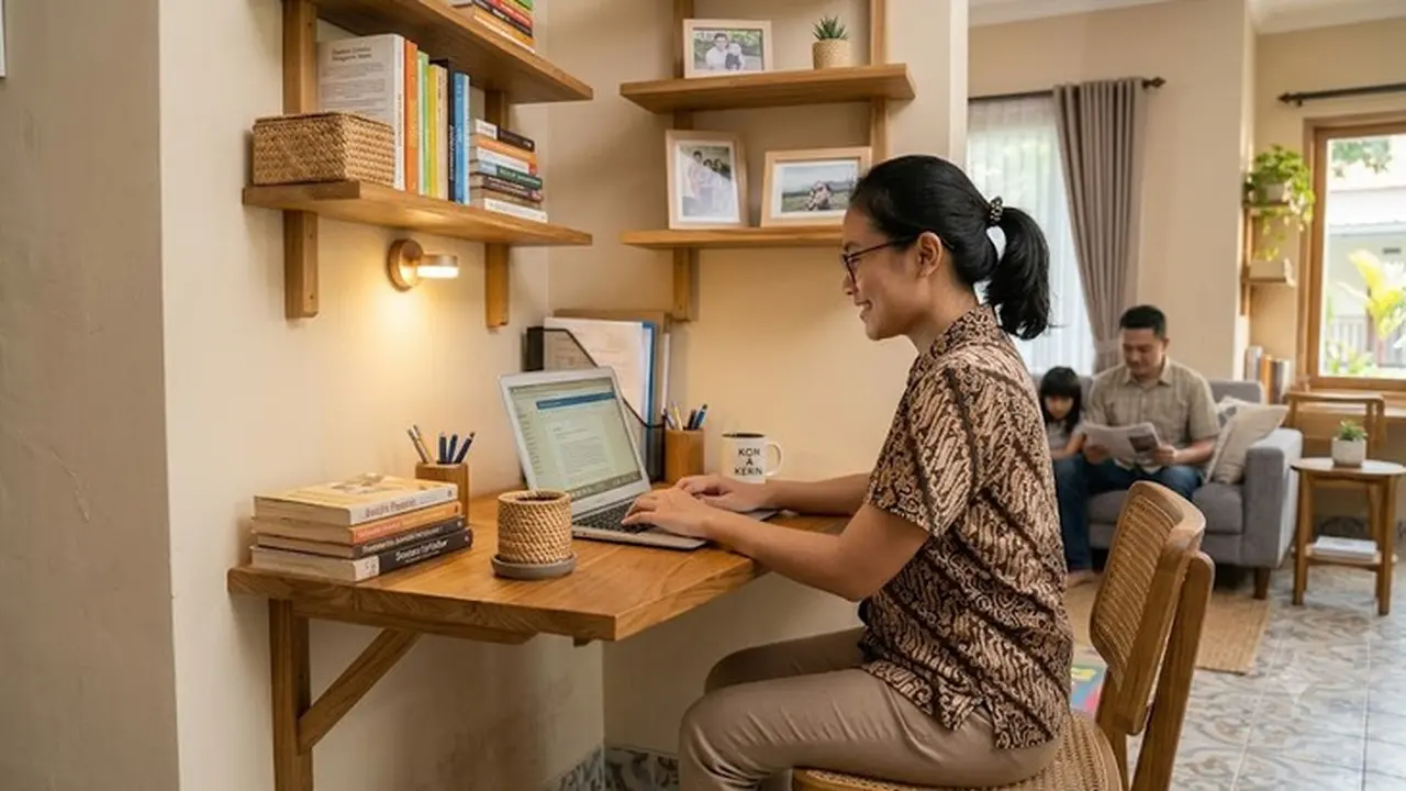 Ciri Orang Terlalu Memikirkan Pekerjaan Setelah Jam Kantor Menurut Psikologi. AI Generated