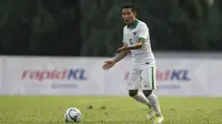 Absen saat Indonesia melawan Vietnam, Evan Dimas memiliki misi khusus yakni mencetak gol saat melawan Kamboja pada laga terakhir Grup B, SEA Games 2017.  (Bola.com/Vitalis Yogi Trisna)
