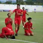 Gelandang Timnas Indonesia U-15, Marselino Ferdinan, mengaku gol yang dicetaknya bisa terwujud karena kerja keras semua tim. (dok. PSSI)