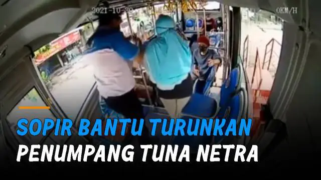 VIDEO: Aksi Mulia Sopir Batik Trans Solo Bantu Turunkan Penumpang Tuna Netra