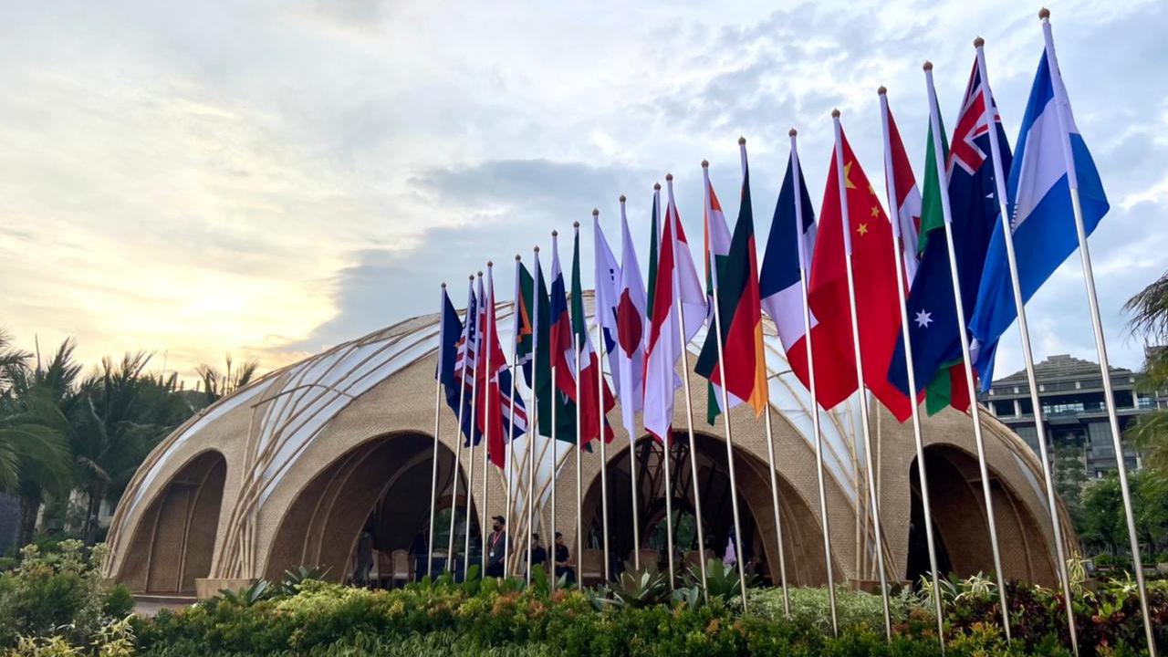 Bamboo Dome di The Apurva Kempinski, Nusa Dua, Bali, tempat Presiden Joko Widodo menjamu para kepala delegasi KTT G20 pada Selasa (15/11/22). (TITO SIANIPAR/ Tim Komunikasi & Media G20)