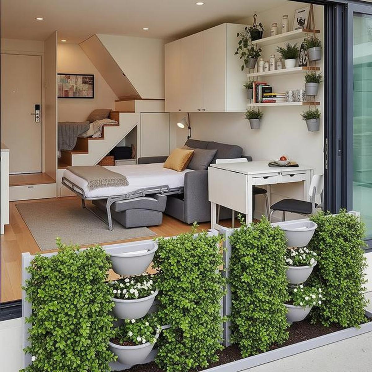 6 Model Rumah Kecil Tapi Luas dengan Pagar Tanaman Hias Modern Minimalis