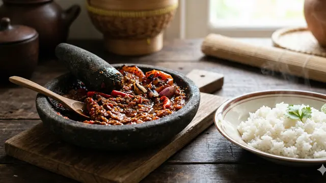 Cara Membuat Sambal Terasi Tomat (Foto: Gemini AI)