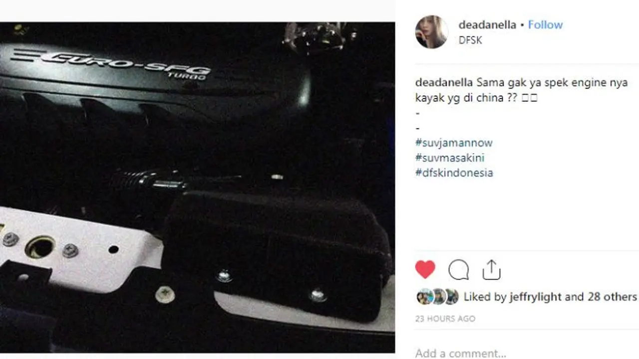 Bocoran mesin SUV baru DFSK (instagram)